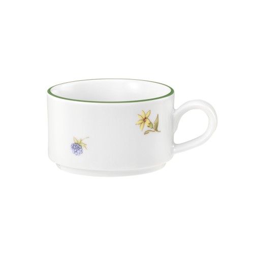 Seltmann Obere zur Moccatasse 0,09 l, rund, Form: Community, Dekor: 57389 Streublume grüne Linie, hohe Kantenschlagfestigkeit, Made in Germany