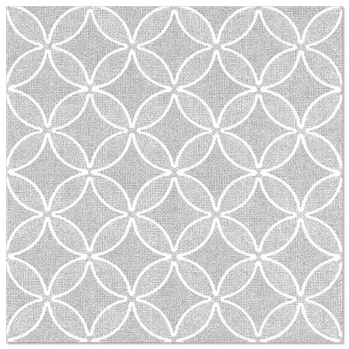 50 Servietten "ROYAL Collection" 1/4-Falz 40 cm x 40 cm grau "Circle Flowers" von PAPSTAR