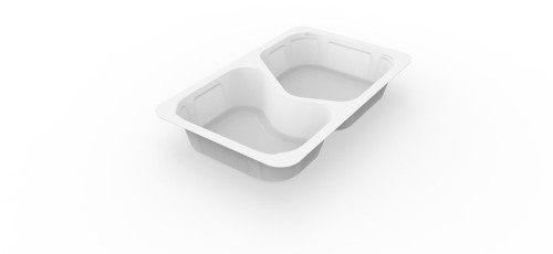 Duni 1/4 GN Menüschalen 263 x 161 x 43 mm Weiß 2-Teilung, 225 Stk/Krt (1 x 225 Stk)