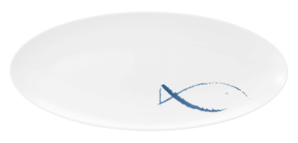 Seltmann Coupplatte 43x19 cm M5379, oval, Form: Coup Fine Dining, Dekor: 57515 Blue Sea, hohe Kantenschlagfestigkeit, Made in Germany