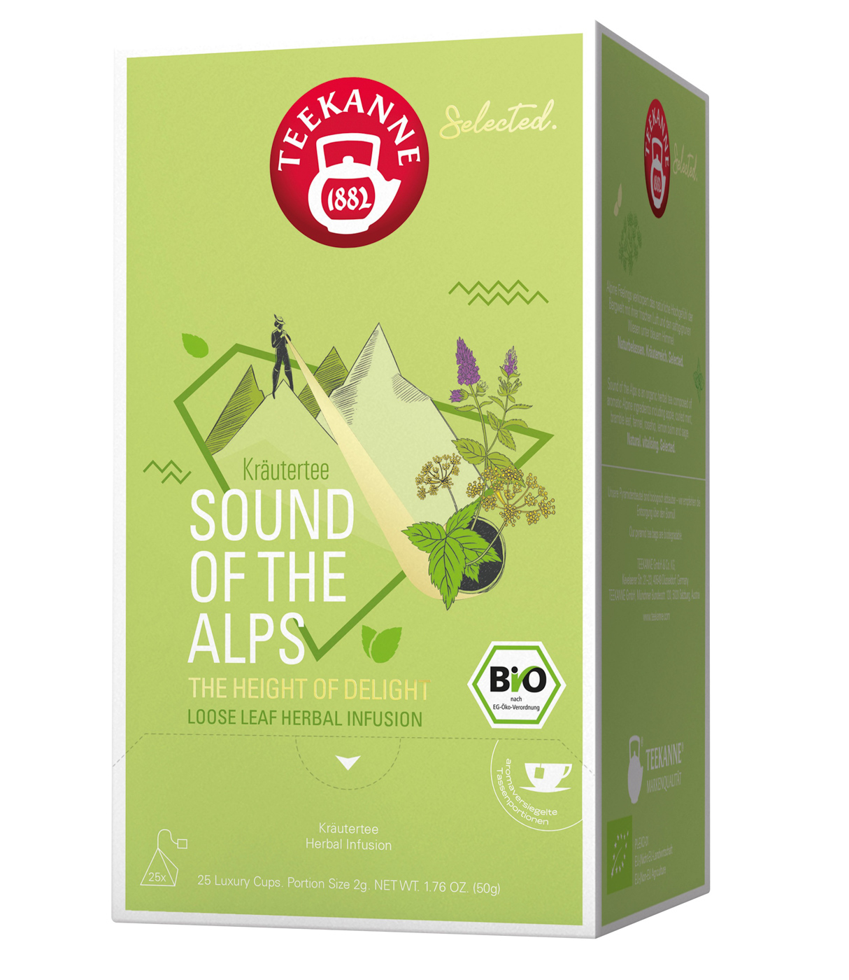 Teekanne Bio Luxury Cup Sound of the Alps, Inhalt: 25 Beutel - Glasportion.