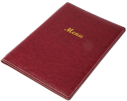 Menümappe A4 bordeaux Leder