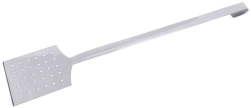 Reduierspatel mit perforiertem Blatt, aus Edelstahl 18/10, hochglänzend, 5 mm Lochung, ungekröpfter Spatel, schwere Qualität Spatelmaß: