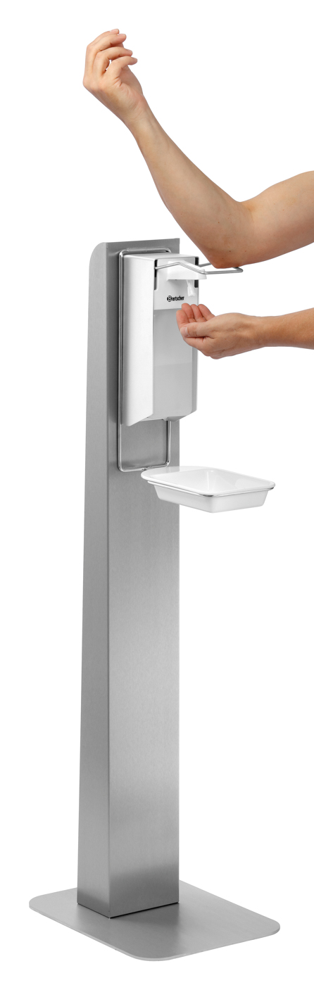 Bartscher Desinfektionssäulen-Set D1 1170 | Auffangbehälter: Abnehmbar ,Spülmaschinengeeignet | Maße: 30 x 40 x 1170 cm. Gewicht: 8,53 kg