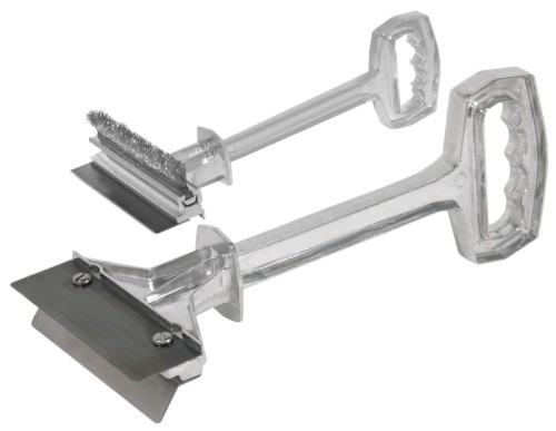 Kombi-Grillreiniger, Aluminium mit Bürste und Klinge