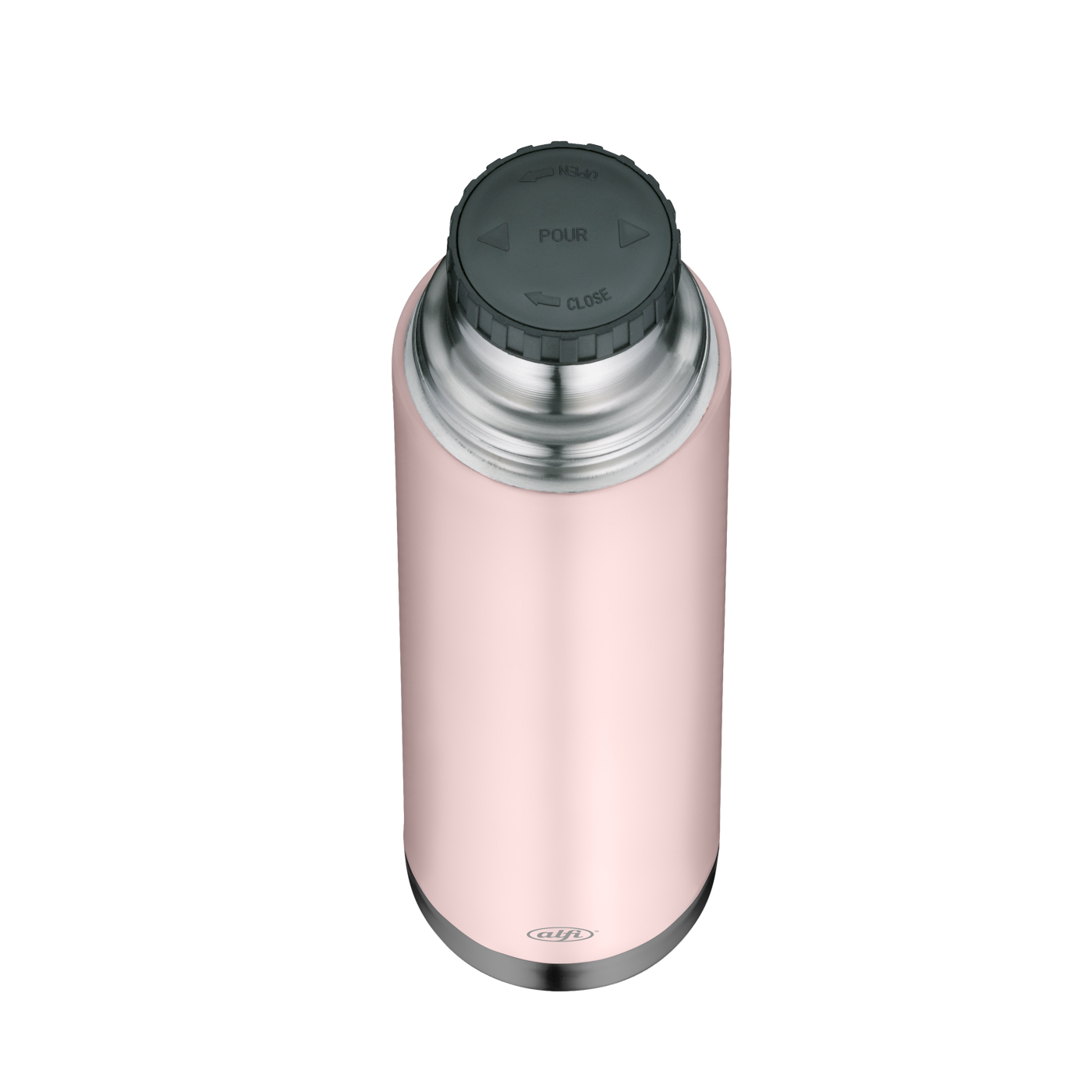Isolierflasche Eco pastel rose 0,75 l; doppelwandiger Edelstahl lackiert; Premium-Isolierleistung hält 12 h heiß und 24 h