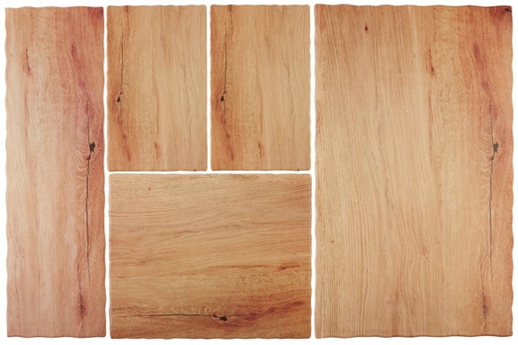 GN 1/2 Tablett -OAK LIGHT- 32,5 x 26,5 cm, H: 1,5 cm Melamin, Holzoptik (Eiche) mit Antirutsch-Füßchen spülmaschinengeeignet