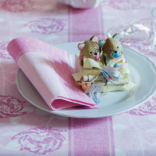 50 Servietten "ROYAL Collection" 1/4-Falz 40 cm x 40 cm rosa "Linum" von PAPSTAR