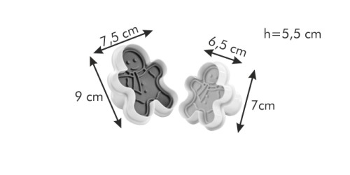 Ausstecher mit Stempel DELÍCIA, 2 St., Männchen