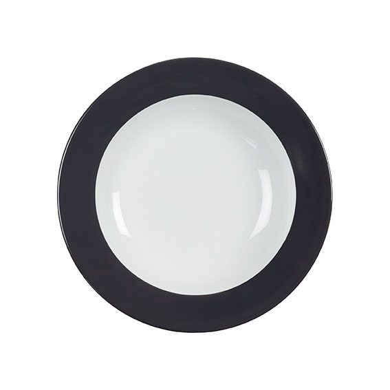 Teller tief 22 cm - Form: Table Selection - Dekor 79934 anthrazit - aus Porzellan. Hersteller: