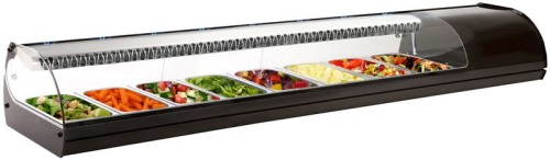 NEUMÄRKER Royal Cooling Sushi 8 - schwarz 8x GN 1/3 - 40 mm tief 1788x395x245 mm