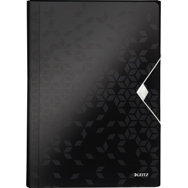 Leitz Fächermappe WOW DIN A4 Polypropylen schwarz 6 Fächer