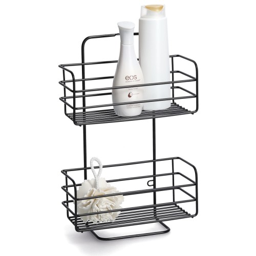 Badregal, Metall, schwarz. Länge: 460 mm. Breite: 250 mm. Höhe: 10 mm