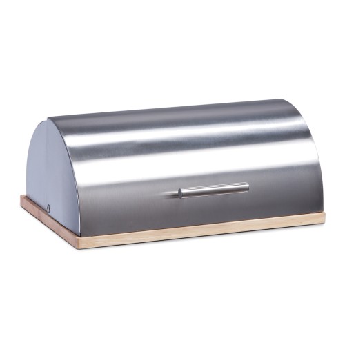 Zeller Brotkasten, Edelstahl/Gummibaum