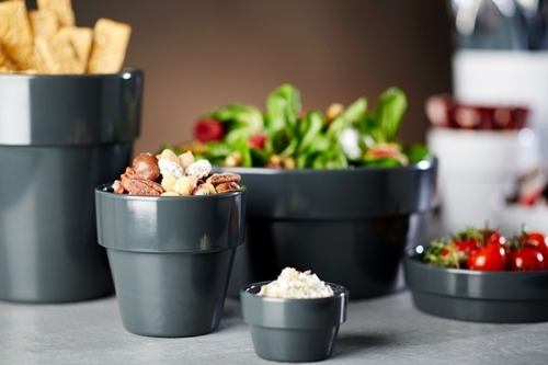 Schale -FLOWER POT- Ø 6 cm, H: 3,5 cm Melamin, weiß 0,04 Liter spülmaschinengeeignet stapelbar nicht mikrowellengeeignet