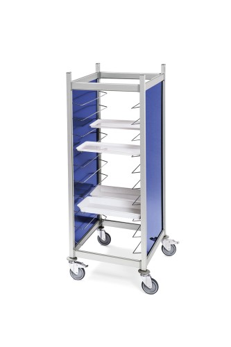 GN Tablettwagen. Aluminium. passend für 20 GN 1/1 Tabletts, Abmessungen 168 x 66,5 x 82