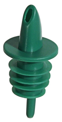 Universalausgießer aus Polyethylen, passend auf 0,7 und 1,5 l Flaschen, Dosierung durch Unterbrechung der Luftzufuhr am