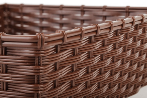 Korb -WICKER-LOOK- 39,5 x 29,5 cm, H: 10 cm Polypropylen, braun spülmaschinengeeignet stapelbar Farbe: Braun