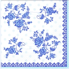 PAPSTAR 20 Servietten, 3-lagig 1/4-Falz 33 cm x 33 cm Frisian Blue