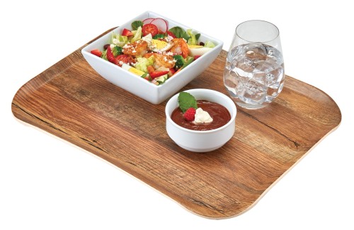 Versa Century Polyester Holzoptik Tablett 33 x 43 cm Braun Eiche von Cambro