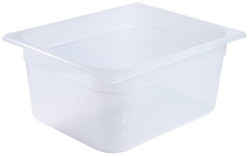 GN-Behälter 1/2 aus Polypropylen, milchig-transparent, tiefkühl- und spülmaschinengeeignet, geschmacksneutral, für