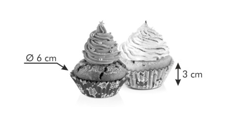 Muffin-Körbchen DELÍCIA ø 6 cm, 60 St., Weihnachtensmotive