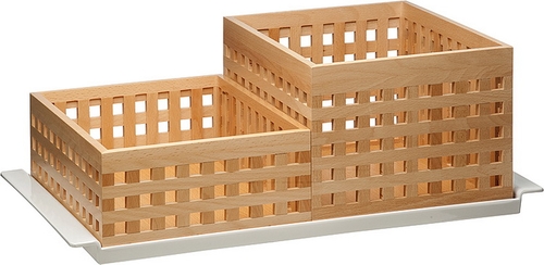 Tablett -BROTSTATION- 59,5 x 35,5 cm, H: 3,5 cm Melamin, weiß spülmaschinengeeignet stapelbar nicht mikrowellengeeignet