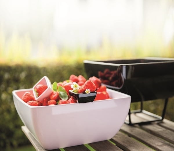 Schale -PURE- 32 x 32 cm, H: 14 cm Melamin, schwarz, 8 Liter spülmaschinengeeignet stapelbar nicht mikrowellengeeignet keine