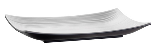 Tablett -HALFTONE- 29 x 18 cm, H: 4 cm Melamin innen: weiß außen: schwarz spülmaschinengeeignet stapelbar nicht