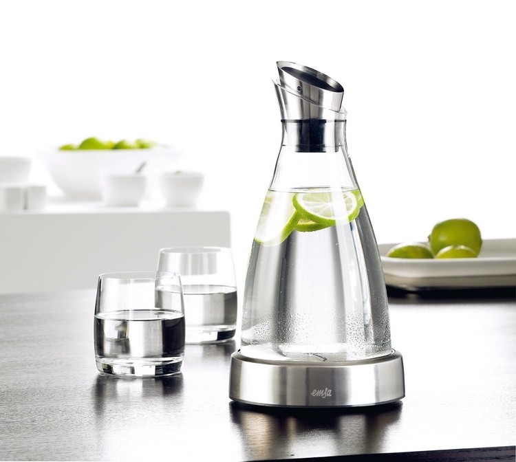 Emsa Kühlkaraffe FLOW, Inhalt: 1,0 Liter, Höhe: 250 mm, aus Glas, spülmaschinengeeignet.