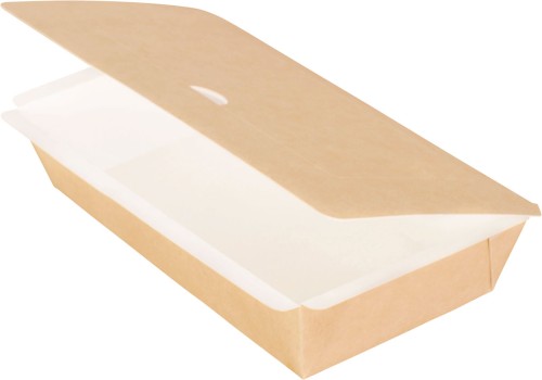 Duni Pappbox rechteckig, M 900 ml Braun ungeteilt, 250 Stk/Krt (1 x 250 Stk)