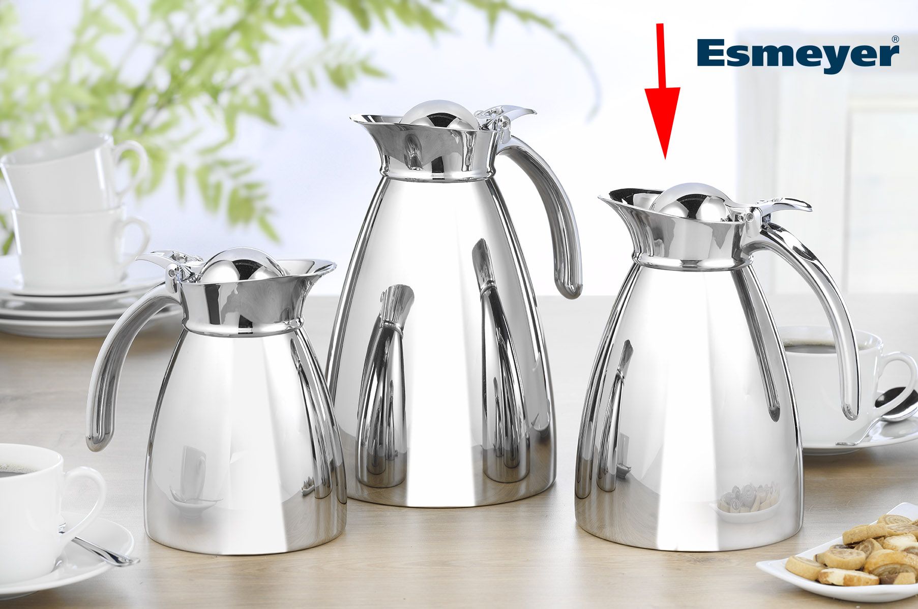 Isolierkanne EMPIRE, Inhalt: 1,0 Liter, Höhe: 178 mm, aus Edelstahl 18/10, doppelwandig, unzerbrechlich, spülmaschinengeeignet,