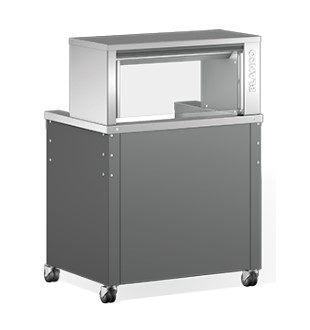 BLANCO Kochstation m. zwei integr. Induktionskochfeldern, (4 Kochzonen), m. Galerie u. elektrostatischer, Filter. ION TEC, fahrbar,