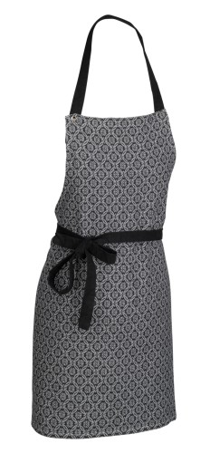 Kela Schürze Gianna aus 100% Baumwolle, weiß-schwarz, ca. 800mm x 670mm (L x B)