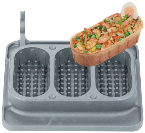 NEUMÄRKER Baguettewaffel Backplattensatz für Backsystem antihaftbeschichtetes Aluminium