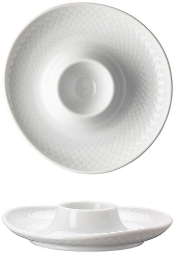 Junto Weiss von Rosenthal, Eierbecher m. Ablage aus Porzellan
