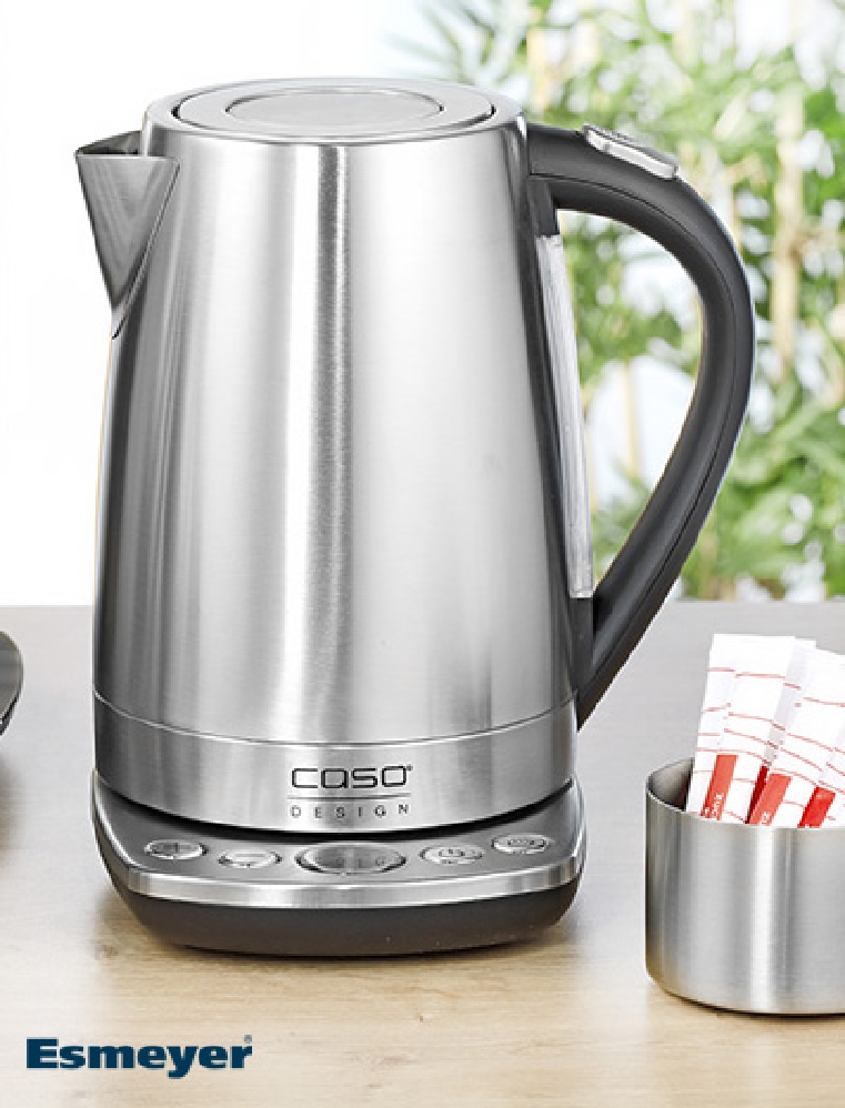 CASO Wasserkocher WK2200, Inhalt: 1,7 Liter, aus Edelstahl, Leistung: 2200 Watt, Maße (BxHxT): 210 x 245 x 195 mm