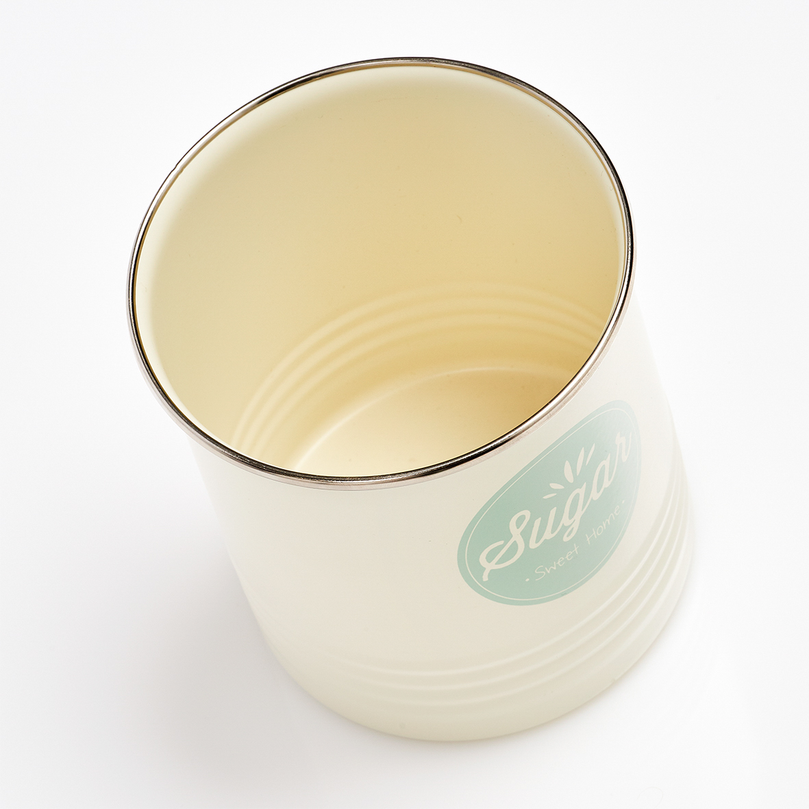 Vorratsdose, Metall, Ø11,3x16,5 cm. Farbe: creme/mint. Fassungsvermögen: 780 ml. Bei dieser Vorratsdose ist nicht nur der Inhalt süß. Die