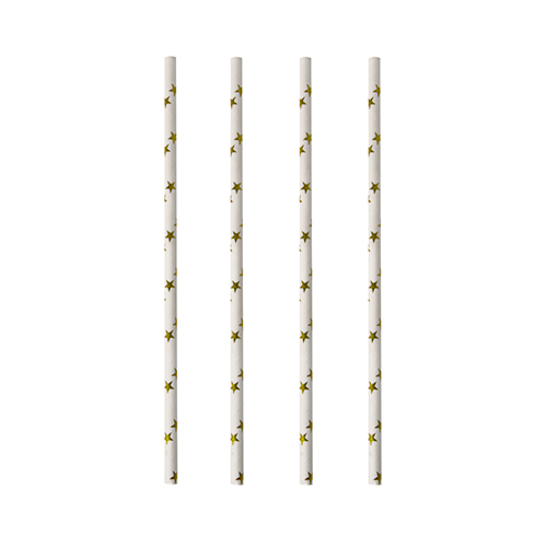 100 Trinkhalme, Papier Ø 6 mm · 20 cm "Stars" von PAPSTAR
