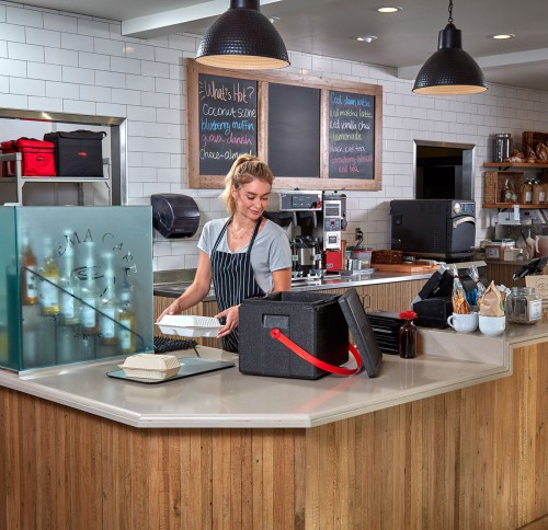 Cam GoBox Toplader EPP280 GN1/2-20cm mit rotem Gurt von Cambro