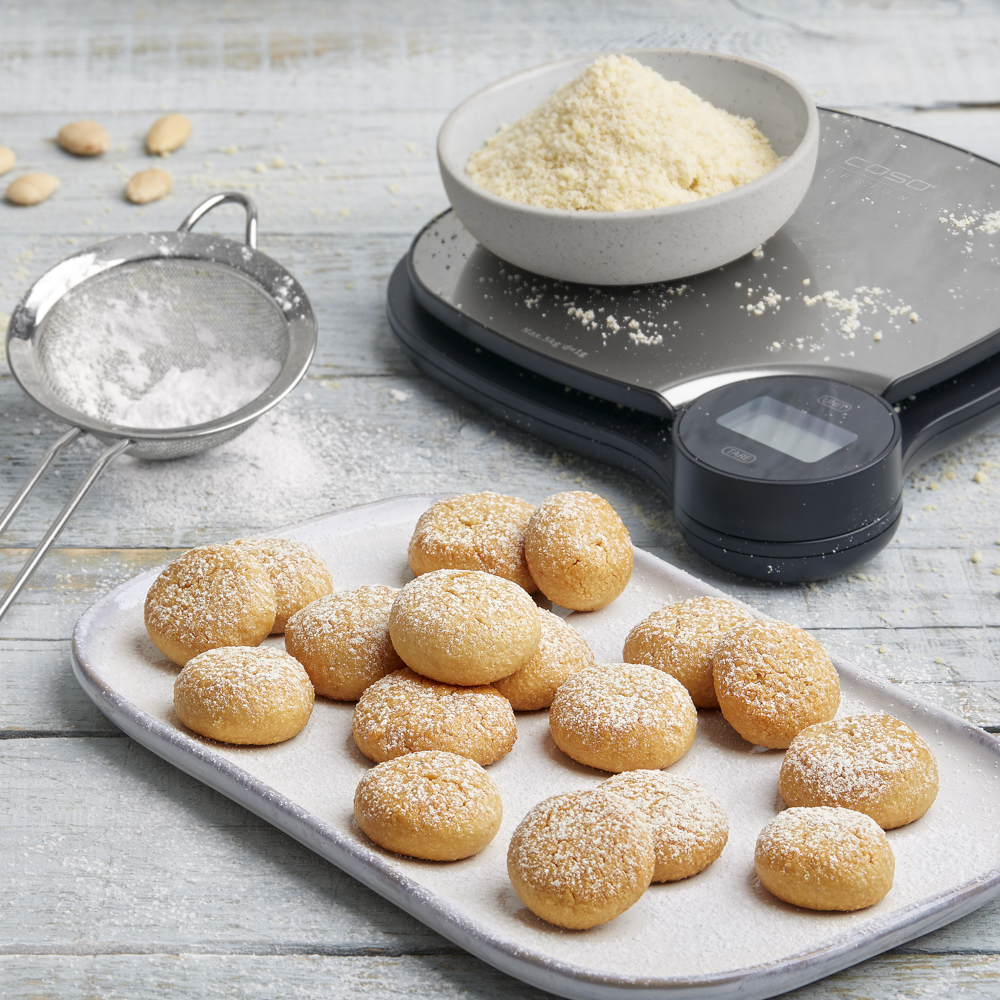 Küchenwaage KITCHEN EcoMaster umweltfreundlich mit kinetischer Energie durch drehen des Knopfes, Maße: 19,5x3x18,5 cm,