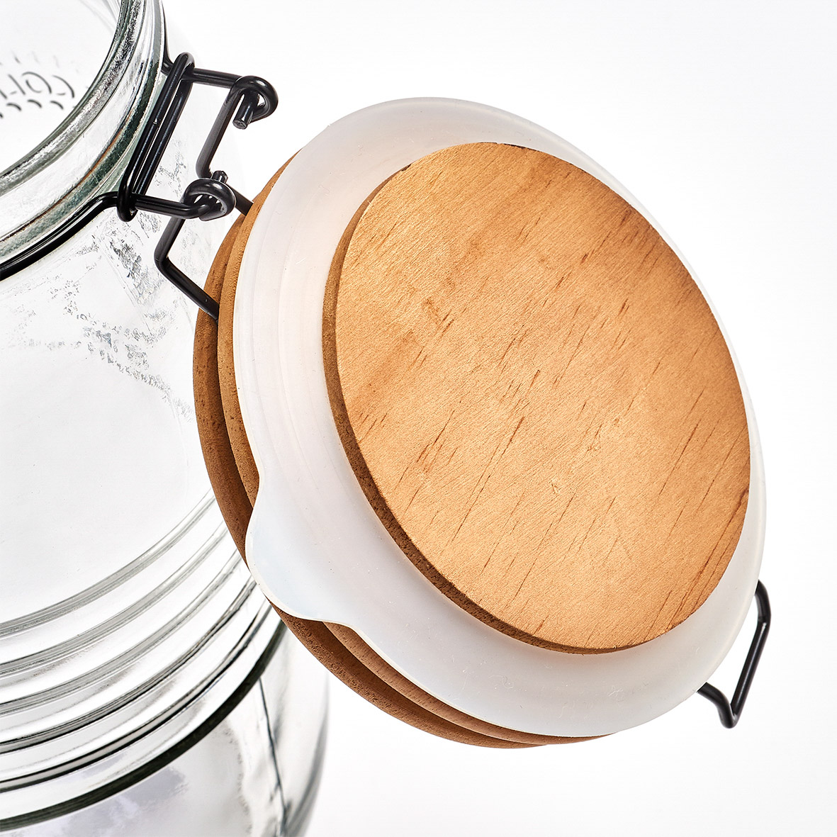 Vorratsglas, Glas; Metall; Holz, Ø10,8x22 cm. Farbe: transparent. Fassungsvermögen: 1450 ml. Die trockene Lagerung von Lebensmitteln ist nicht