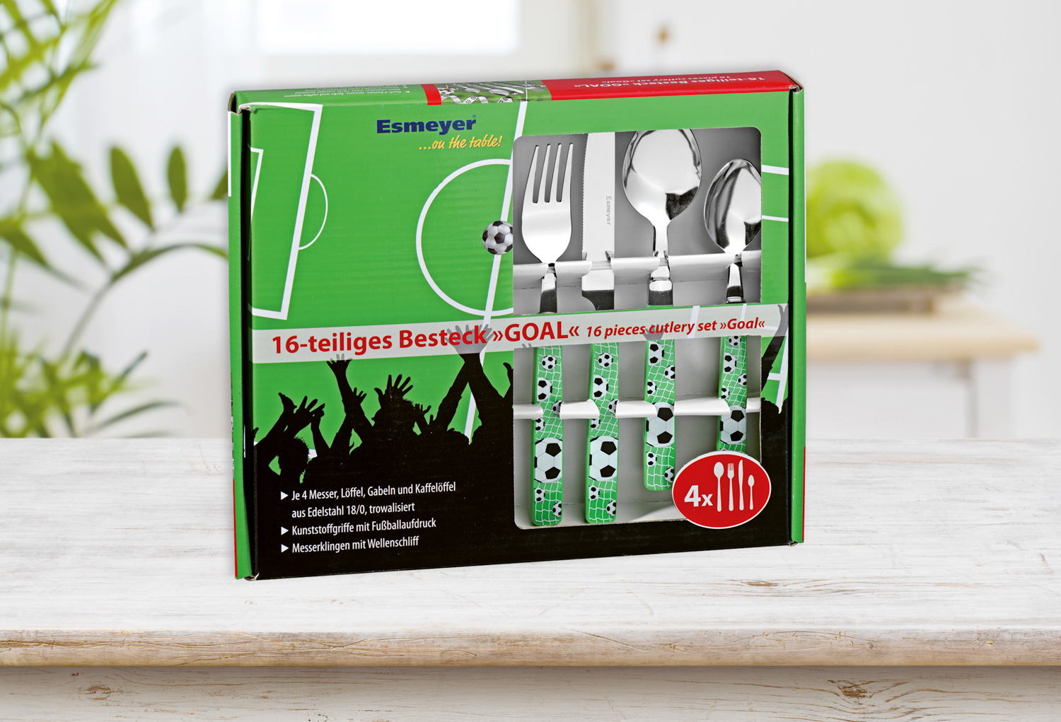 16-teiliges Besteck MIRA aus Edelstahl 18/0 trowalisiert. Messer aus Klingenstahl.