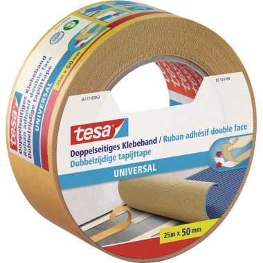 tesa® Klebeband Universal 50 mm x 25 m (B x L) beidseitig klebend Polypropylen weiß