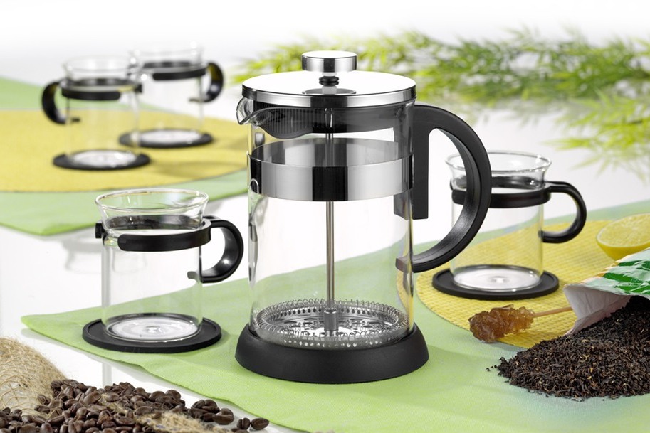 9-tlg. Tee-/Kaffeeset BRISTOL, Aus Borosilikatglas, daher besonders hitze- und kältbeständig.