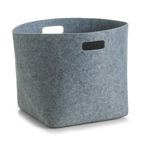 Zeller Korb, eckig, Filz, grau