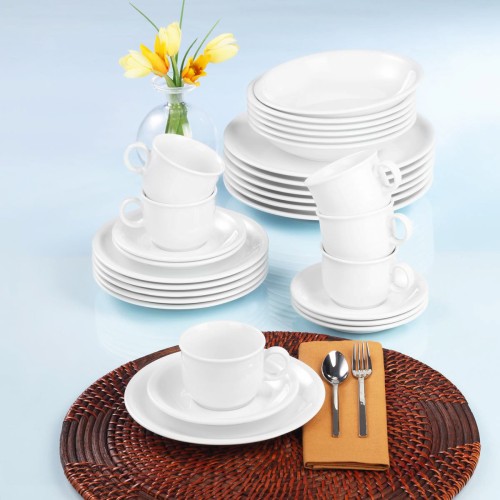 Seltmann Kombiservice 30-tlg. A, rund, Form: Compact, weiss, hohe Kantenschlagfestigkeit, Made in Germany