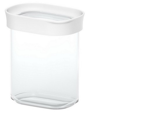 EMSA OPTIMA Schüttdose mit Deckel, Inhalt: 0,38 Liter, Farbe: weiß, transparent, Maße: 10 x 7 x 11,8 cm