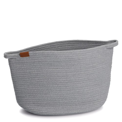 Aufbewahrungskorb, Baumwolle, grau. Länge: 420 mm. Breite: 315 mm. Höhe: 320 mm