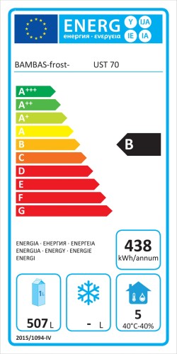 SARO Bäckerei-Kühlschrank Modell UST 70 Made in Europe - Material (innen/außen) Edelstahl 304 - 1 Tür (B 690 x H 1675 mm), Türanschlag